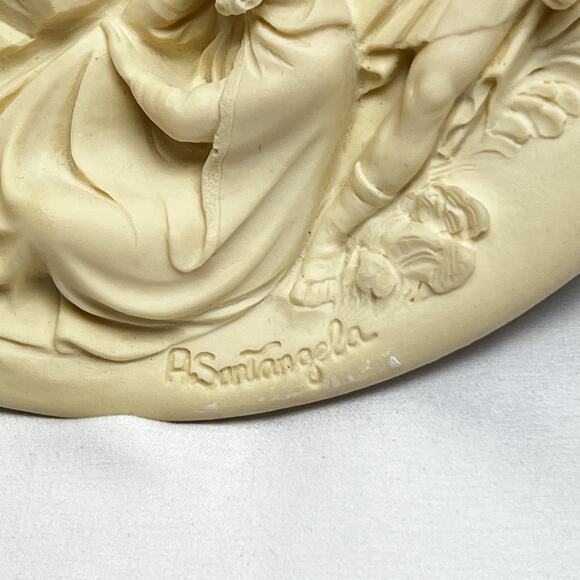 La Nativita Alberto Santangela Alabaster Plate Le Porte Del Ghiberti No. BA8801 - Picture 2 of 6